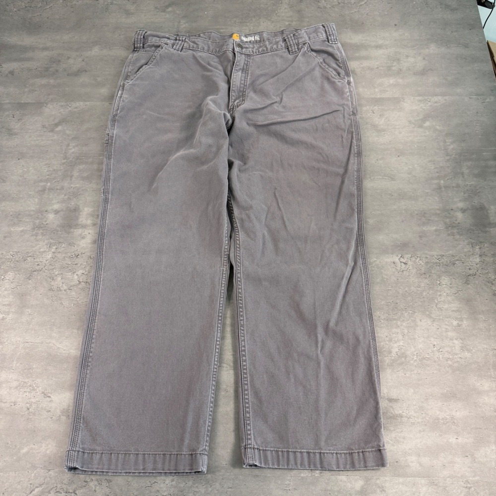 Carhartt Carpenter Pants Men 42x30 Grey Relaxed Fit Canvas Work Utility Trousers